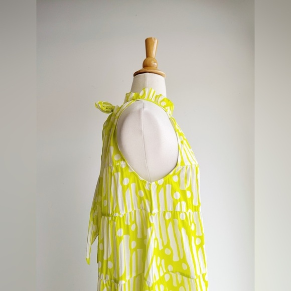 NWT RHODE Resort Julia Chartreuse Batik Maxi Dress | Size S - Picture 10 of 12